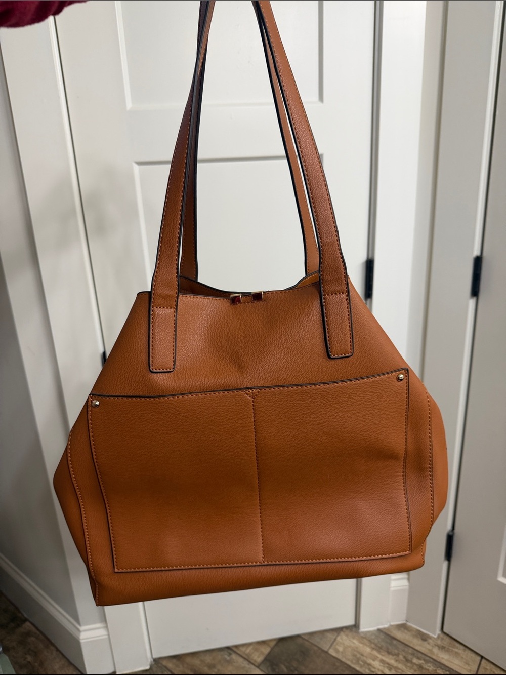 Sole Society Tan Leather-Look Structured Tote